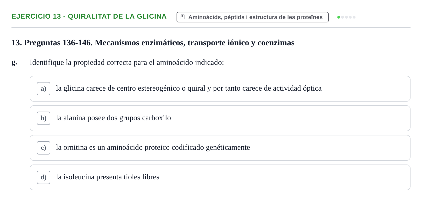 Enunciado: 13 - Quiralitat de la glicina