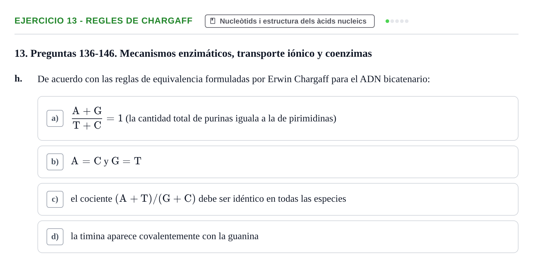 Enunciado: 13 - Regles de Chargaff