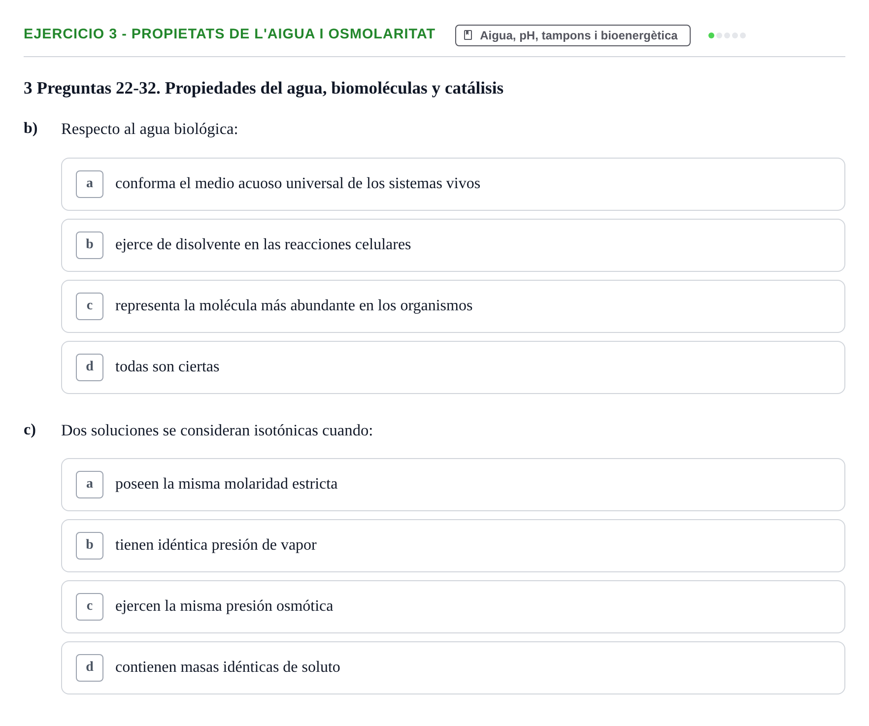 Enunciado: 3 - Propietats de l'aigua i osmolaritat