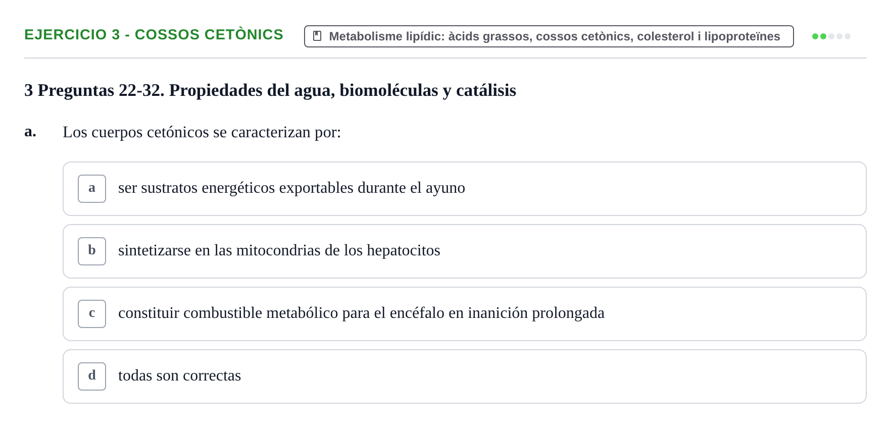 Enunciado: 3 - Cossos cetònics