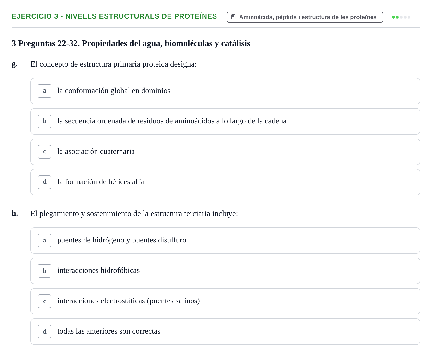 Enunciado: 3 - Nivells estructurals de proteïnes