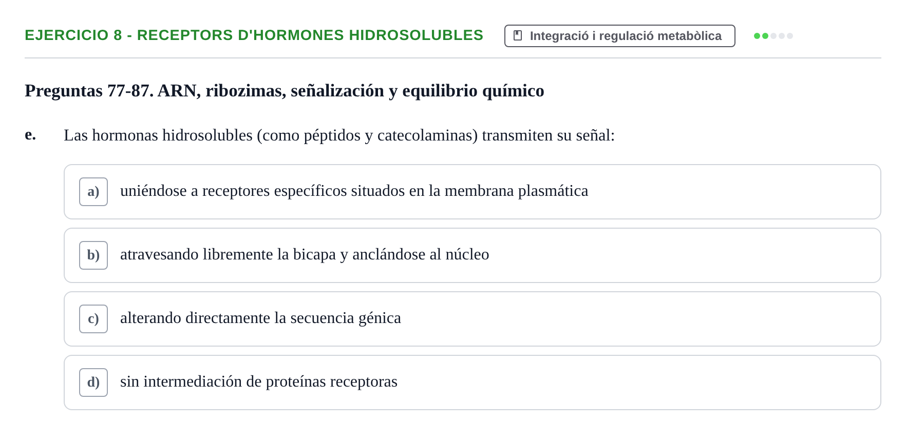 Enunciado: 8 - Receptors d'hormones hidrosolubles