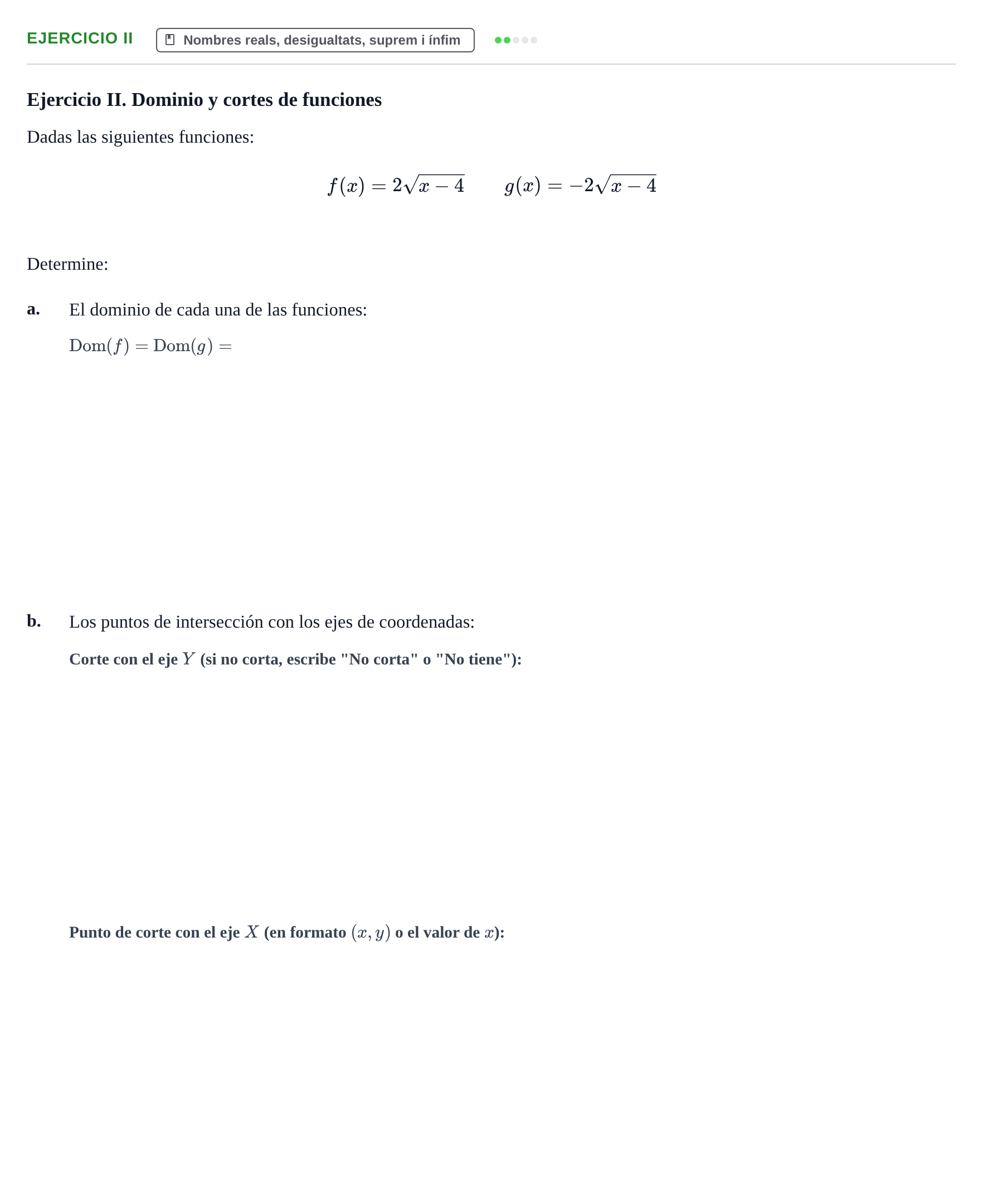 Enunciado: Ejercicio II