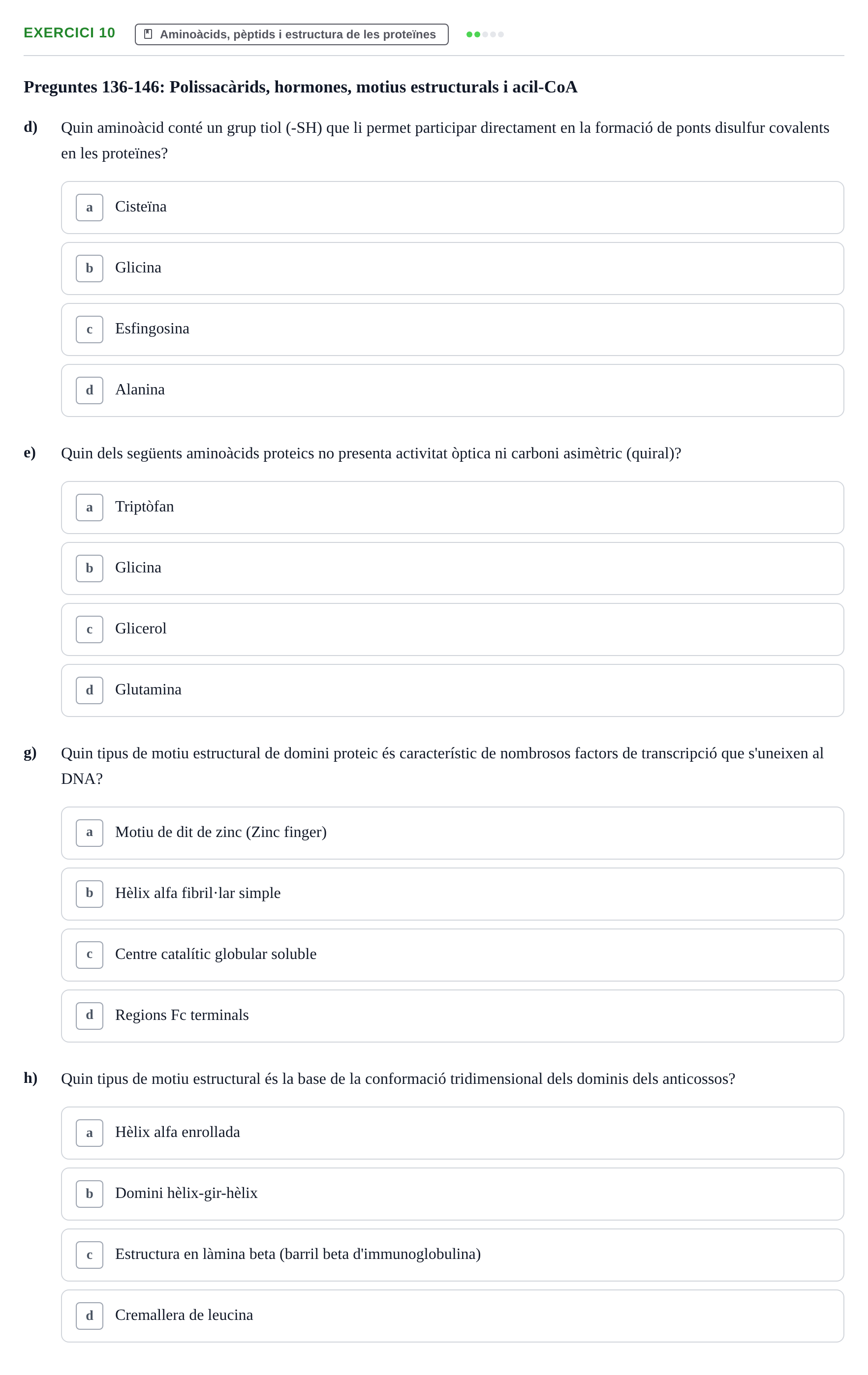 Enunciado: 10 - Aminoàcids, pèptids i estructura de les prot…