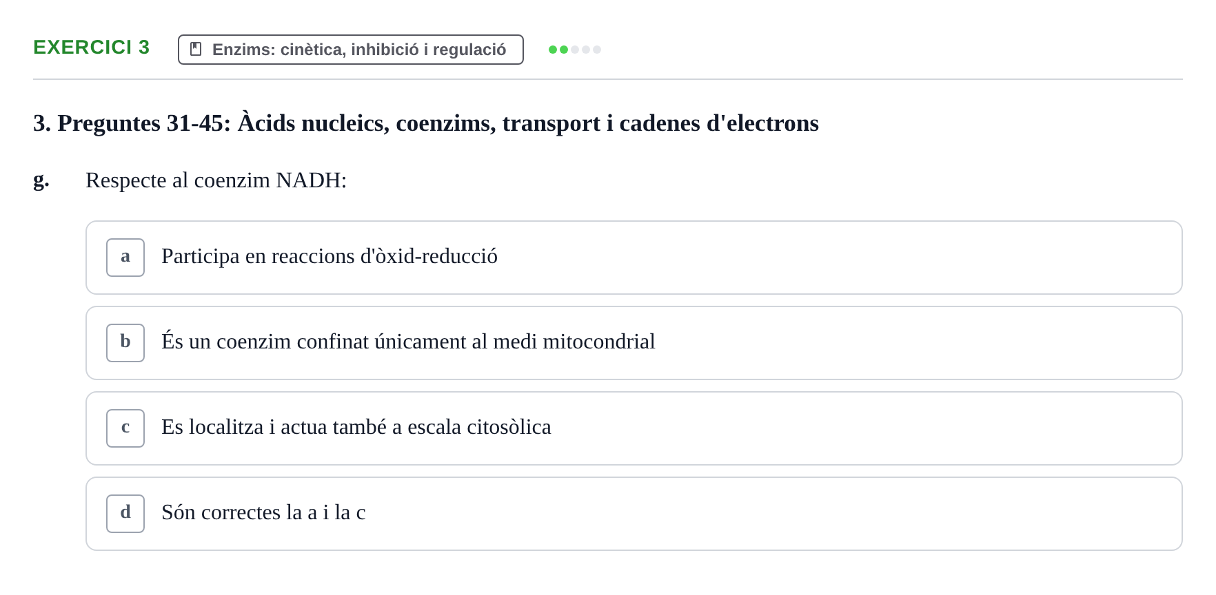 Enunciado: 3 - Enzims: cinètica, inhibició i regulació