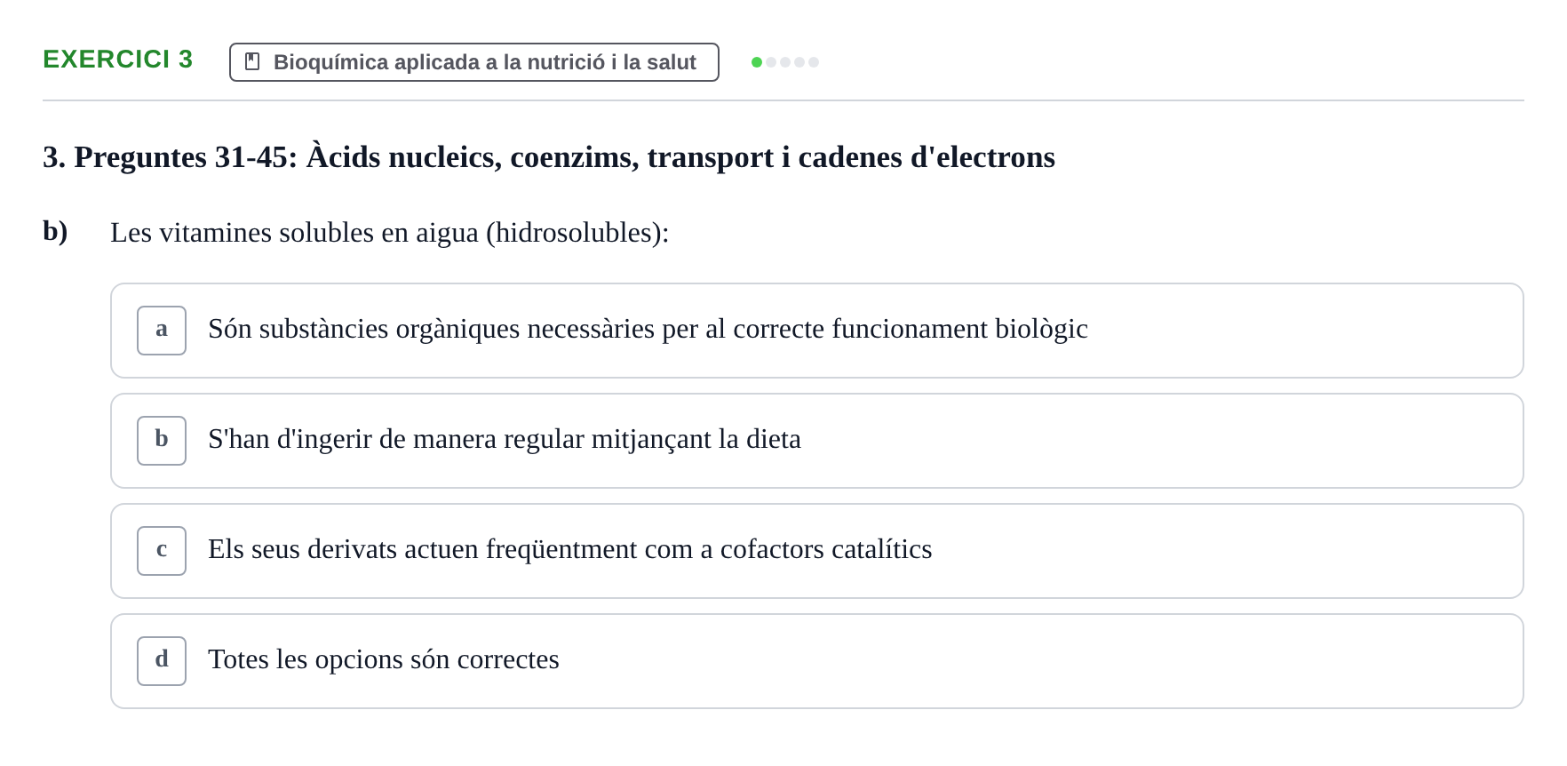 Enunciado: 3 - Bioquímica aplicada a la nutrició i la salut