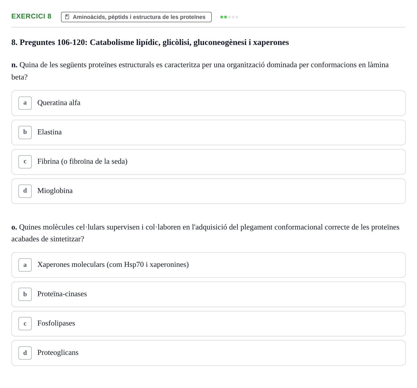 Enunciado: 8 - Aminoàcids, pèptids i estructura de les prote…