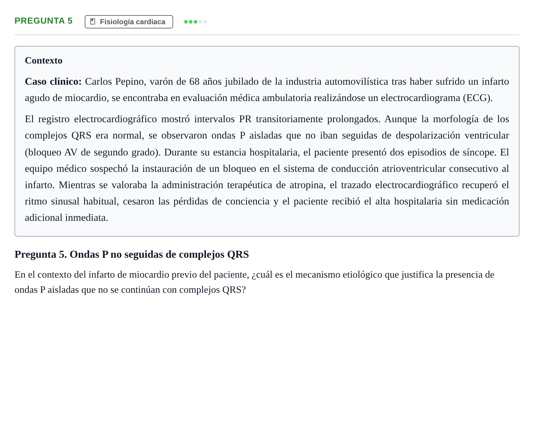 Enunciado: Pregunta 5