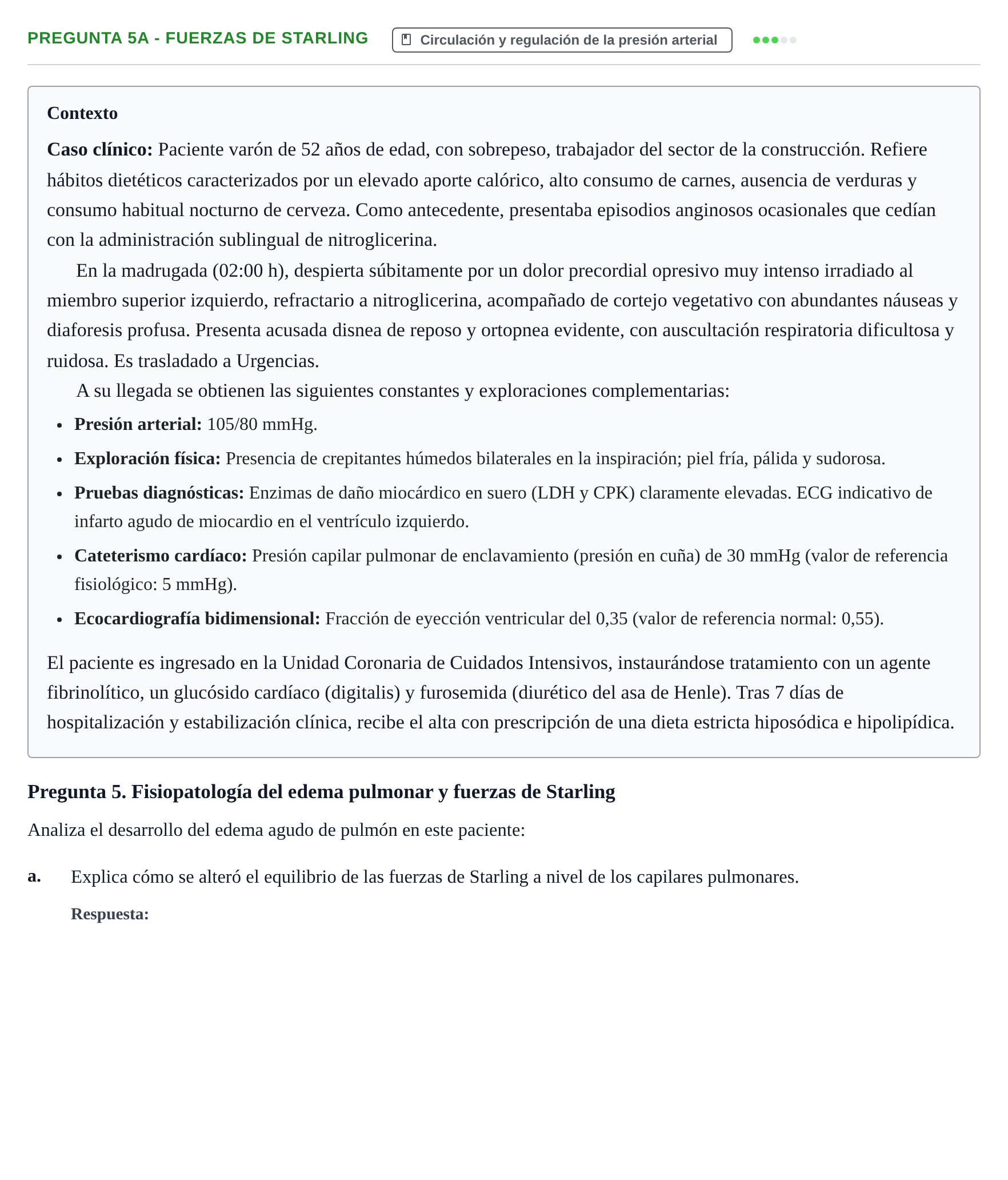 Enunciado: Pregunta 5a - Fuerzas de Starling