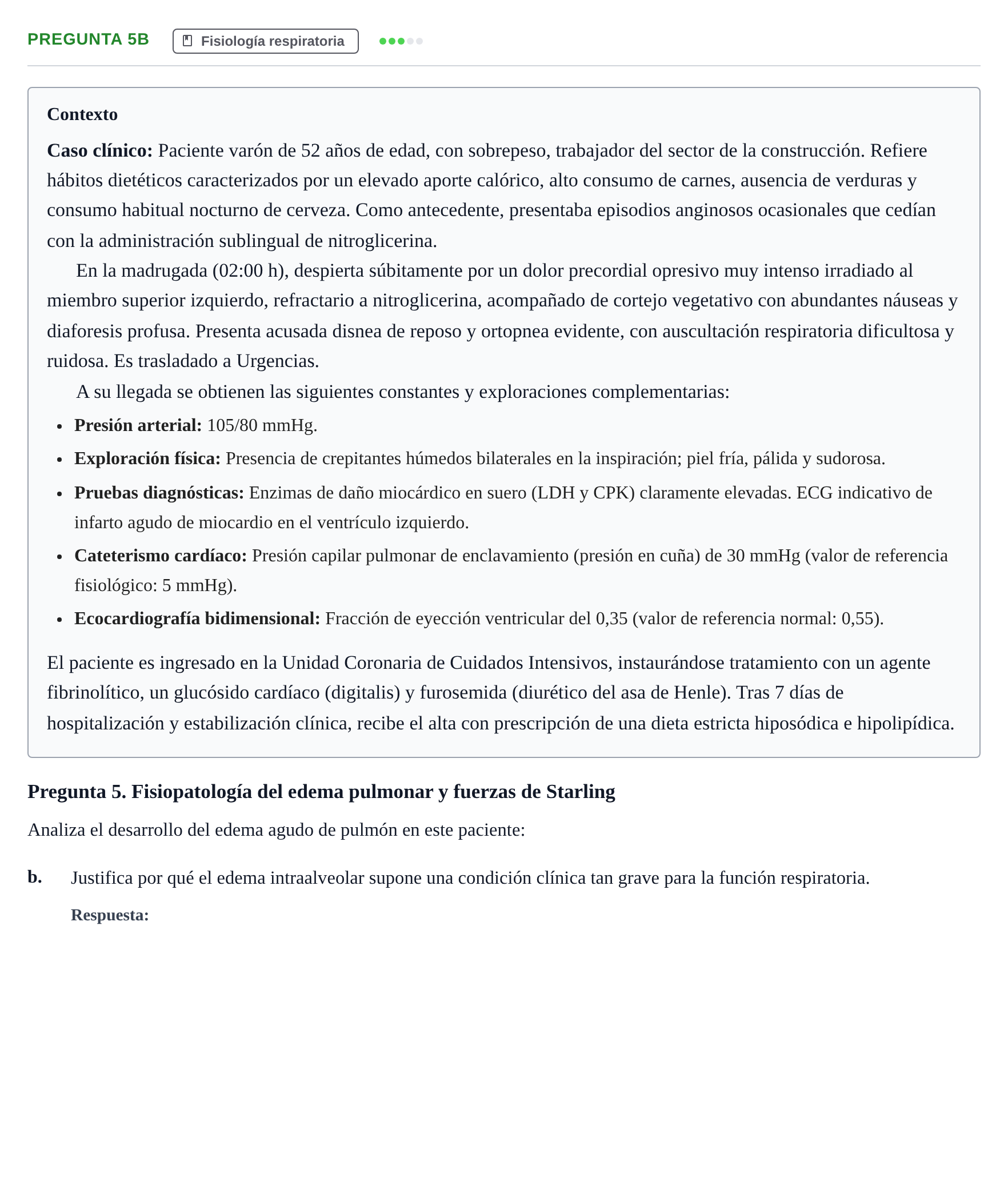 Enunciado: Pregunta 5b - Fisiología respiratoria