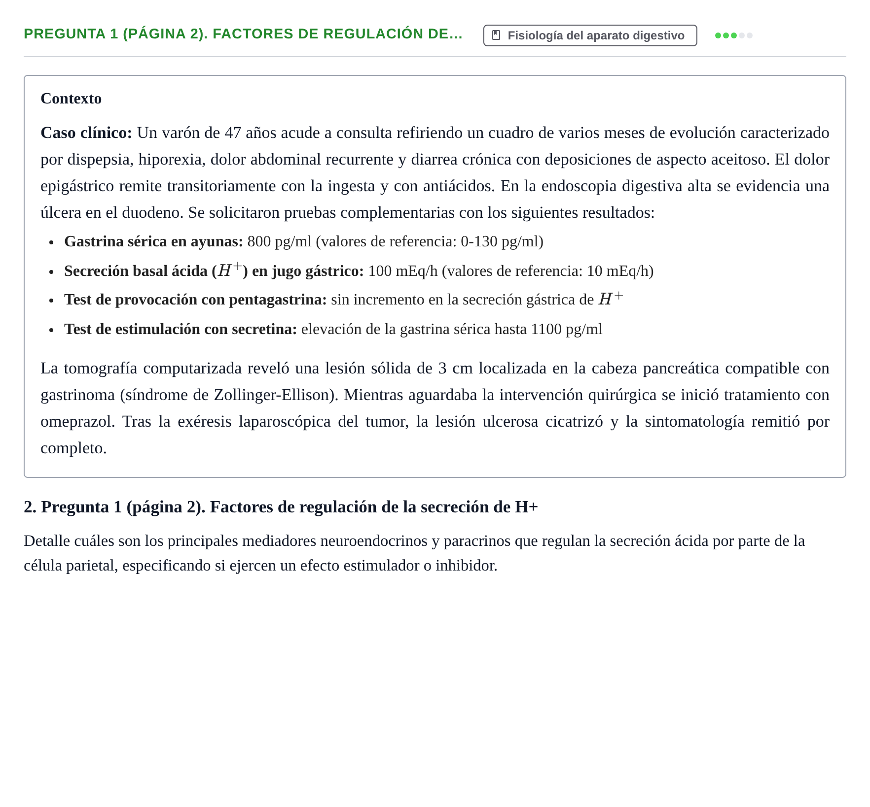 Enunciado: Pregunta 1 (página 2). Factores de regulación de…