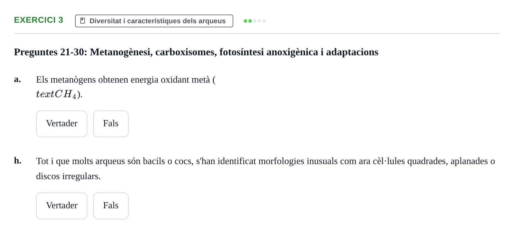 Enunciado: 3 - Diversitat i característiques dels arqueus