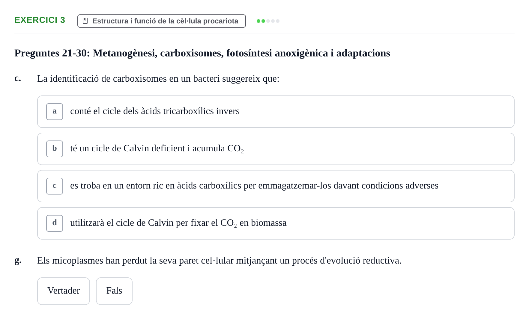 Enunciado: 3 - Estructura i funció de la cèl·lula procariota