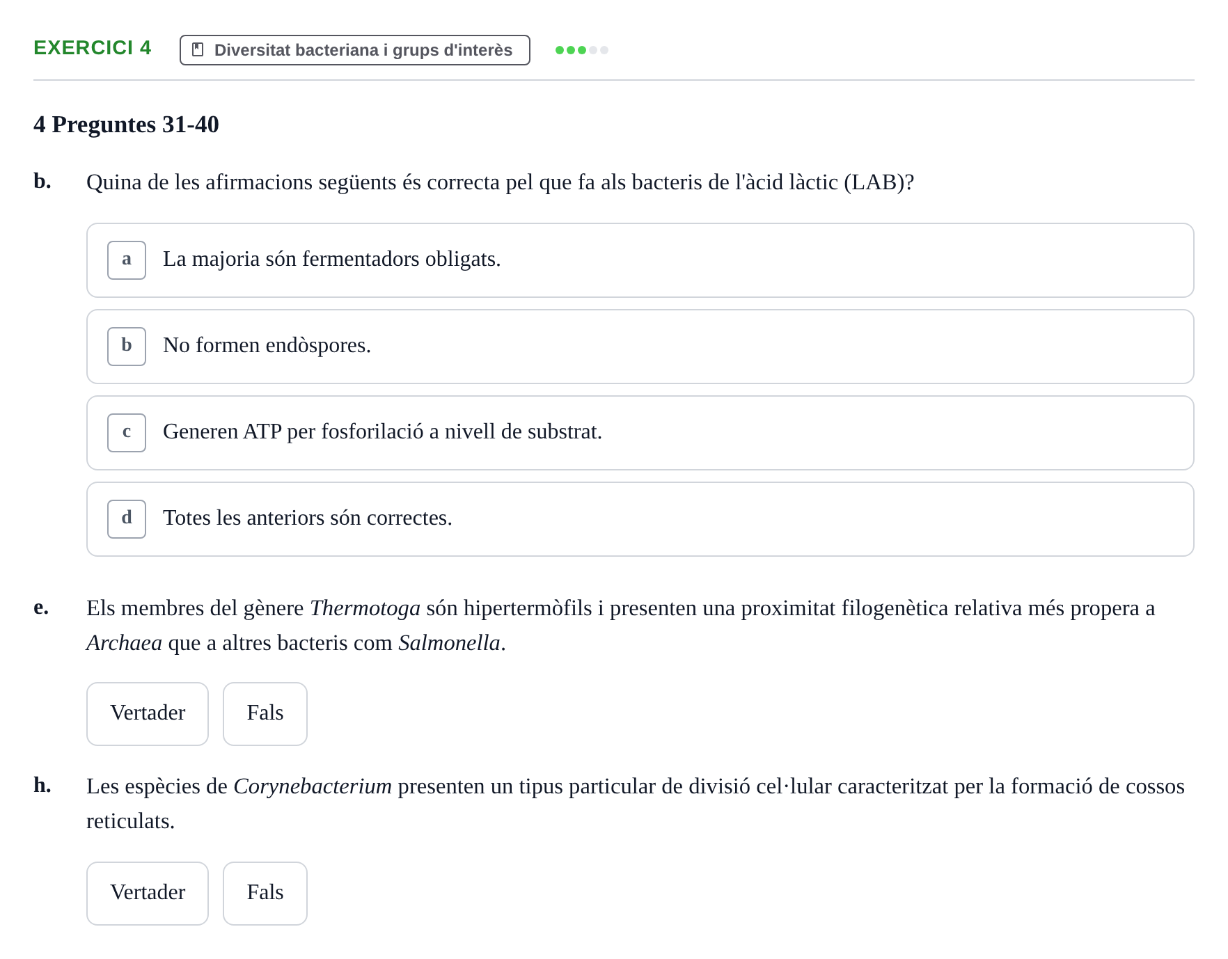 Enunciado: 4 - Diversitat bacteriana i grups d'interès