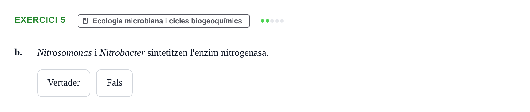 Enunciado: 5 - Ecologia microbiana i cicles biogeoquímics