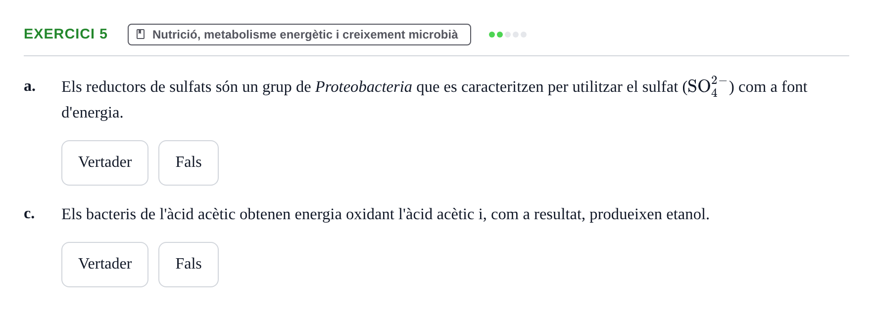 Enunciado: 5 - Nutrició, metabolisme energètic i creixement…