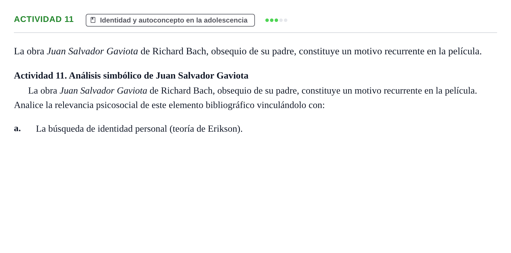 Enunciado: Actividad 11 - Identidad