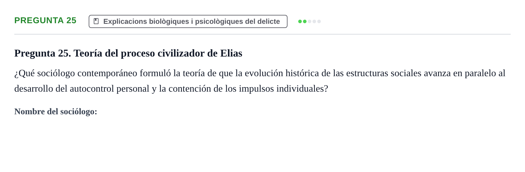 Enunciado: Pregunta 25