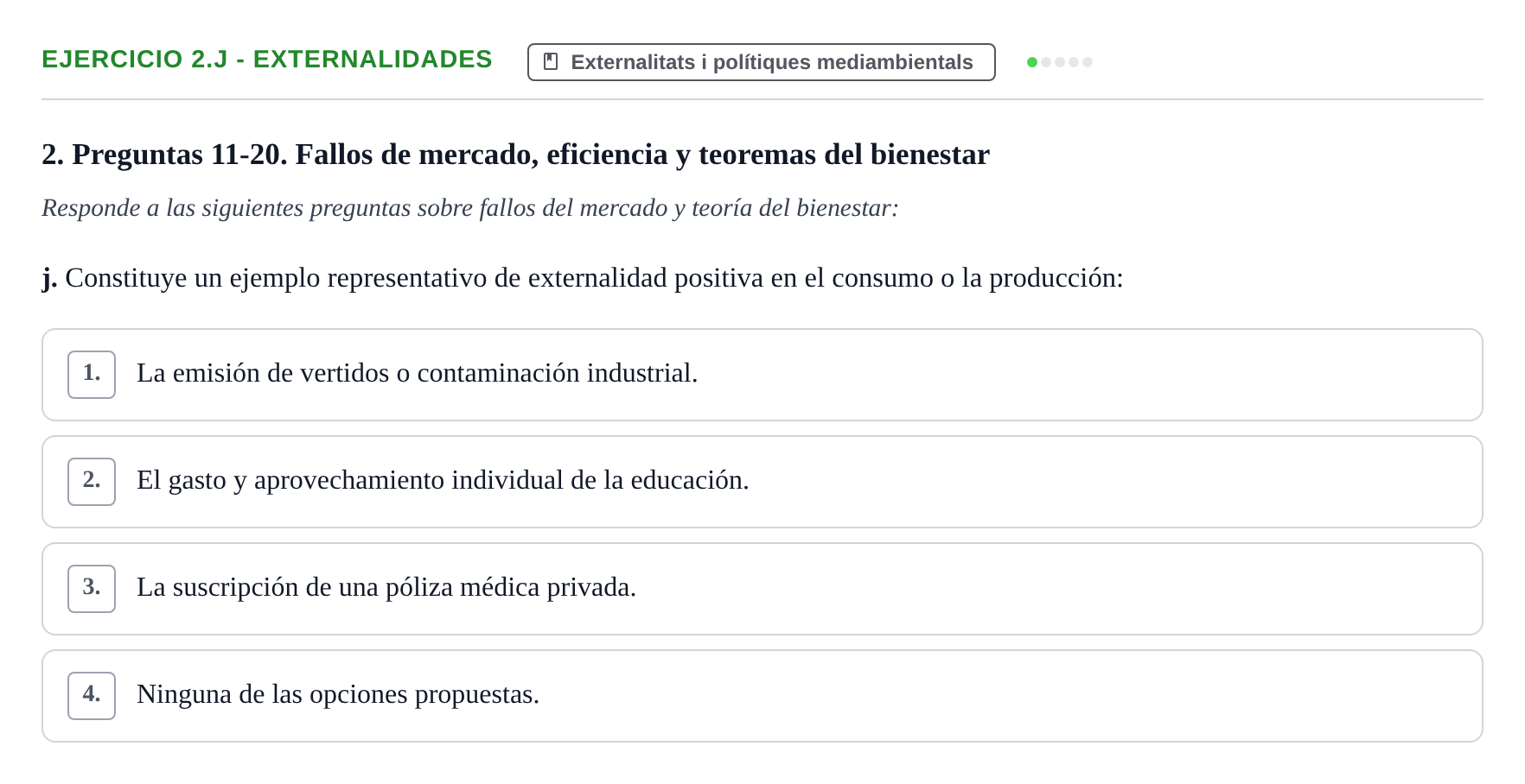 Enunciado: 2.j - Externalidades