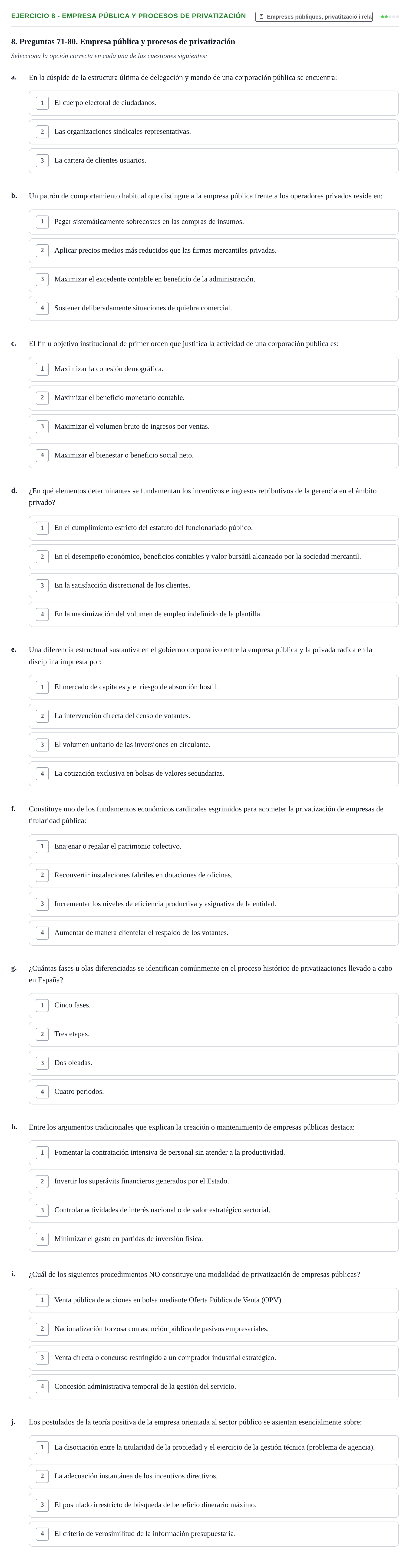 Enunciado: 8 - Empresa pública y procesos de privatización