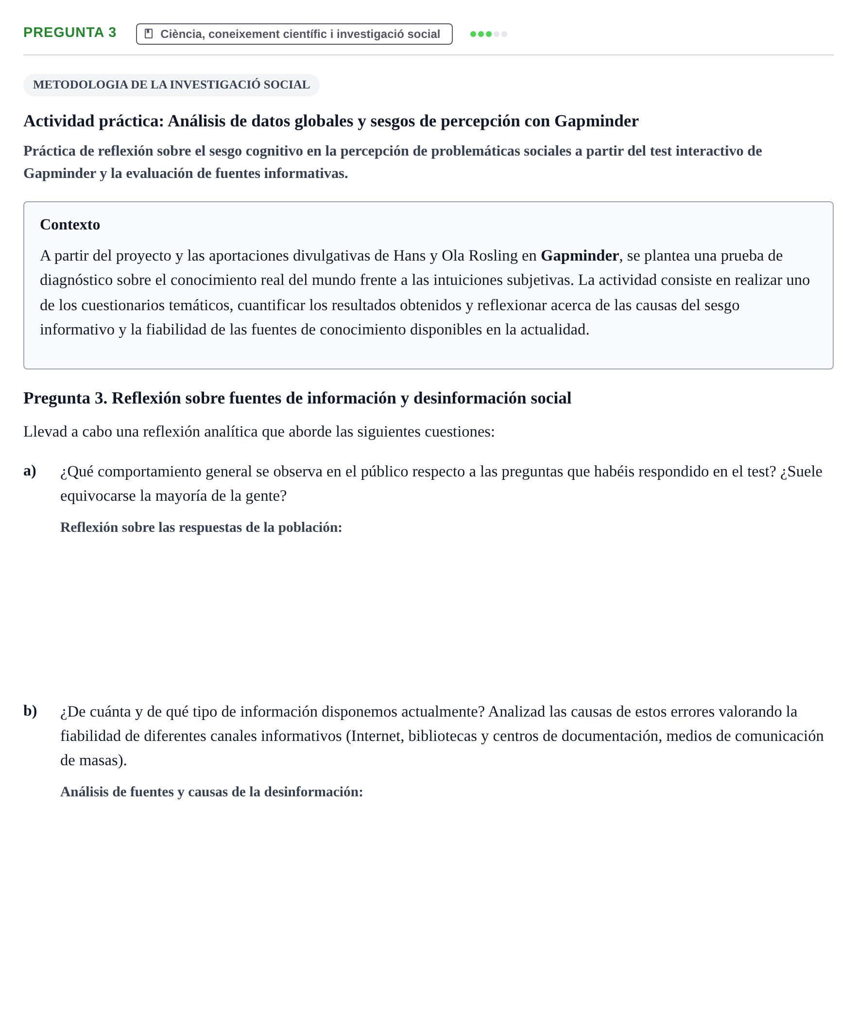 Enunciado: Pregunta 3