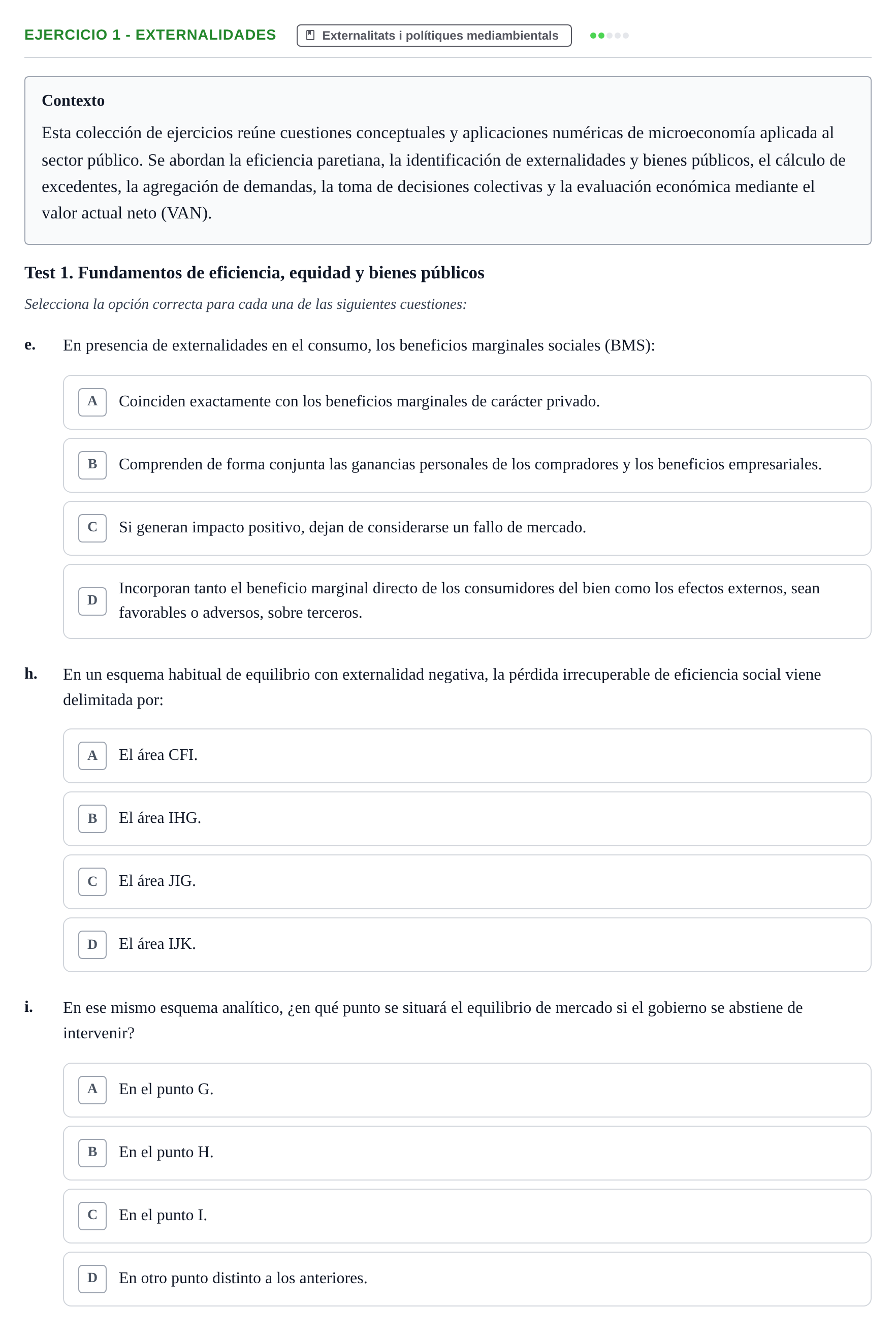 Enunciado: 1 - Externalidades