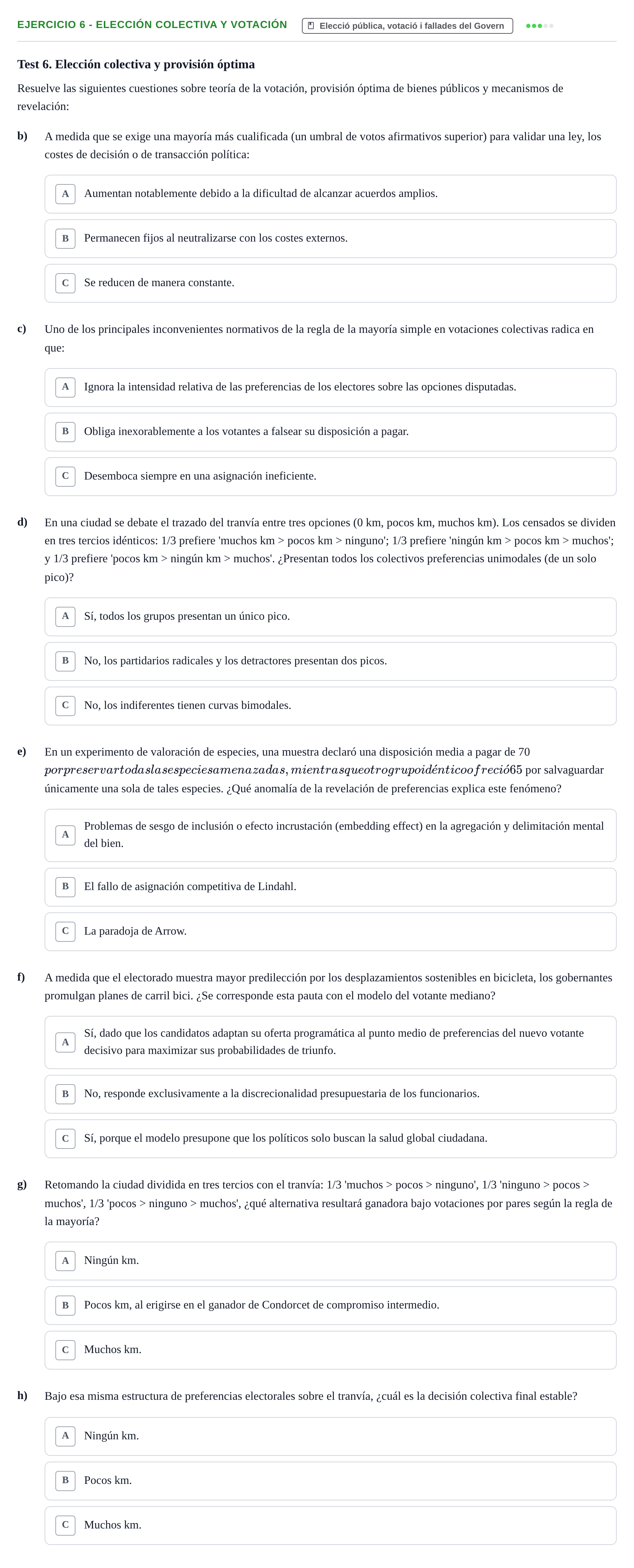 Enunciado: 6 - Elección colectiva y votación