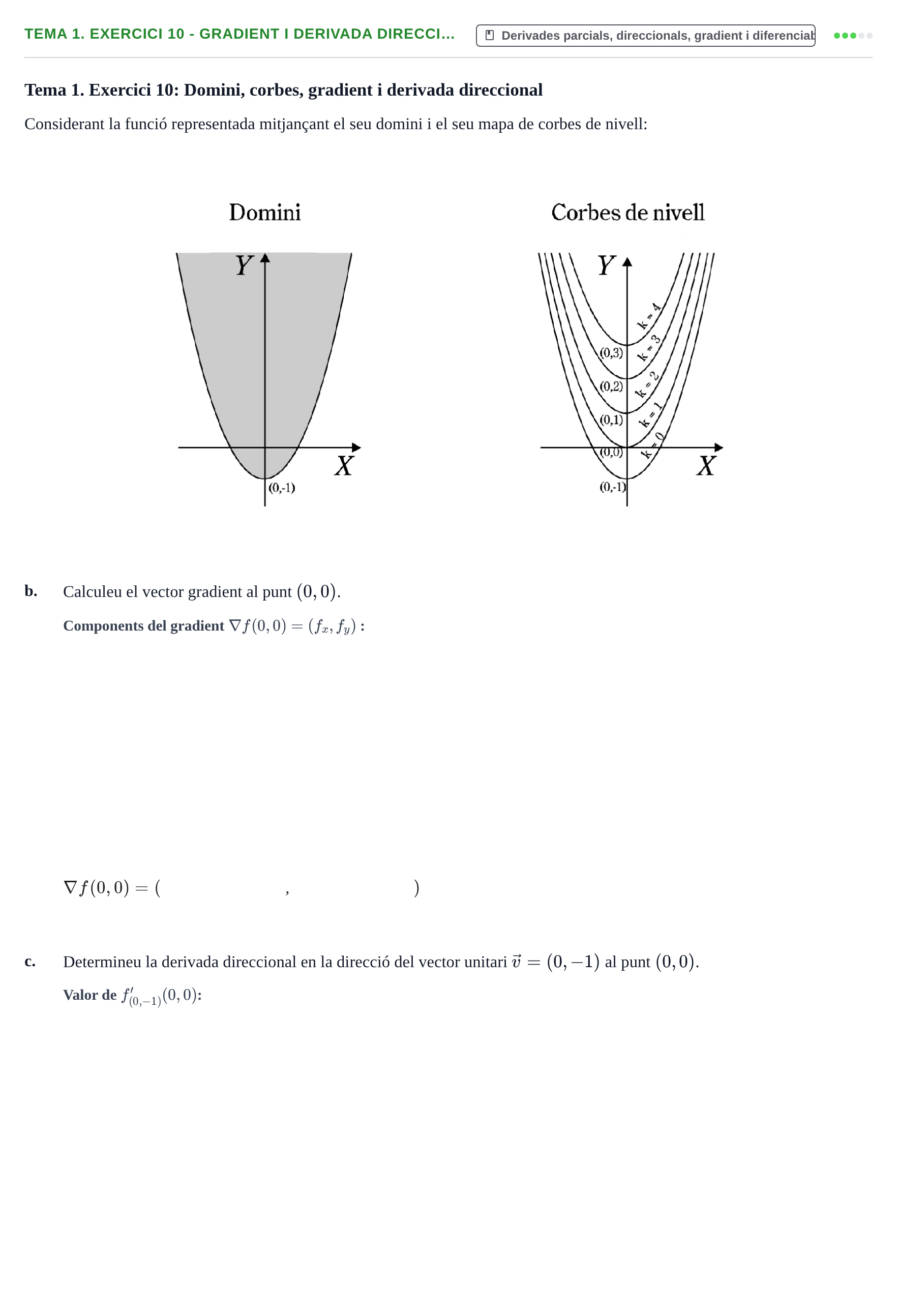 Enunciado: Tema 1. Exercici 10 - Gradient i derivada direcci…