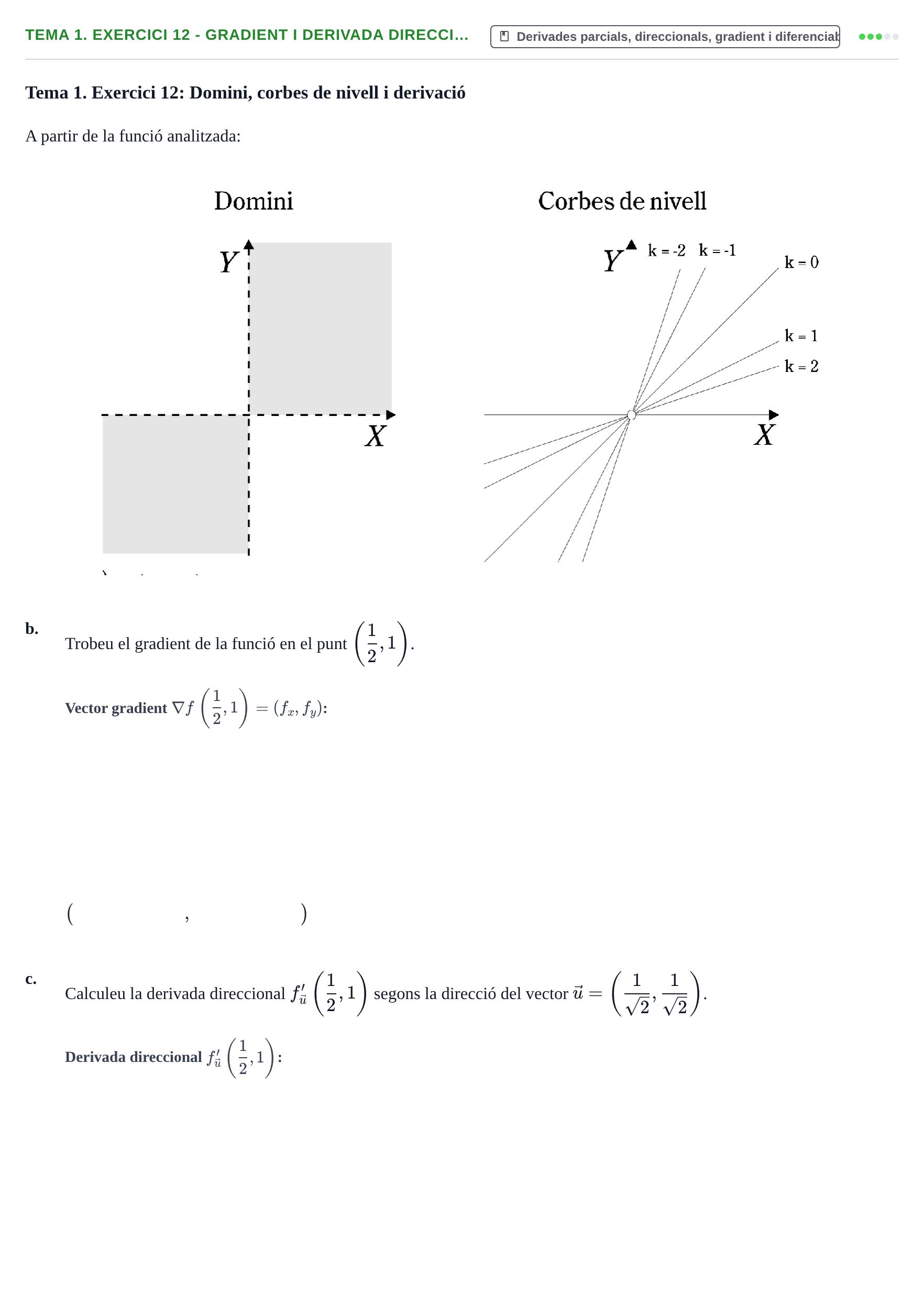 Enunciado: Tema 1. Exercici 12 - Gradient i derivada direcci…