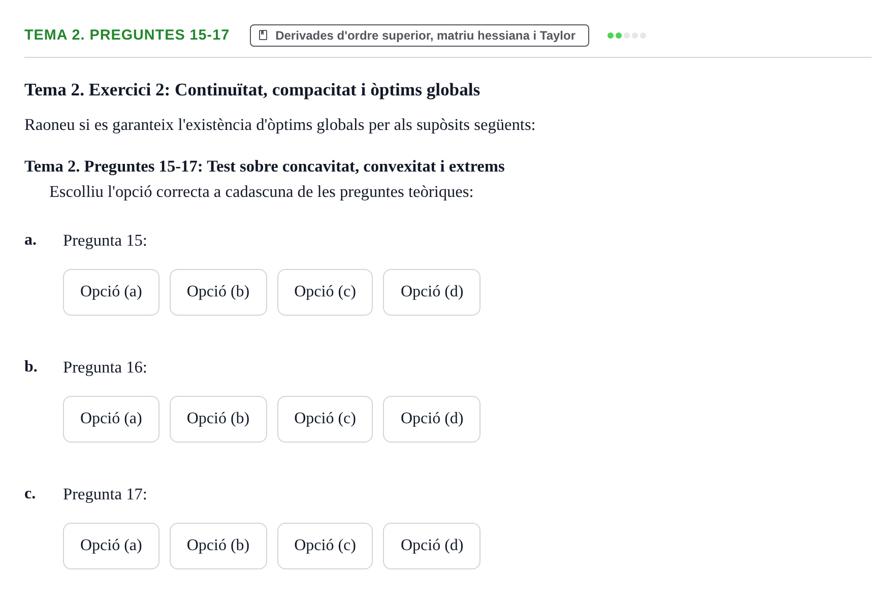 Enunciado: Tema 2. Preguntes 15-17