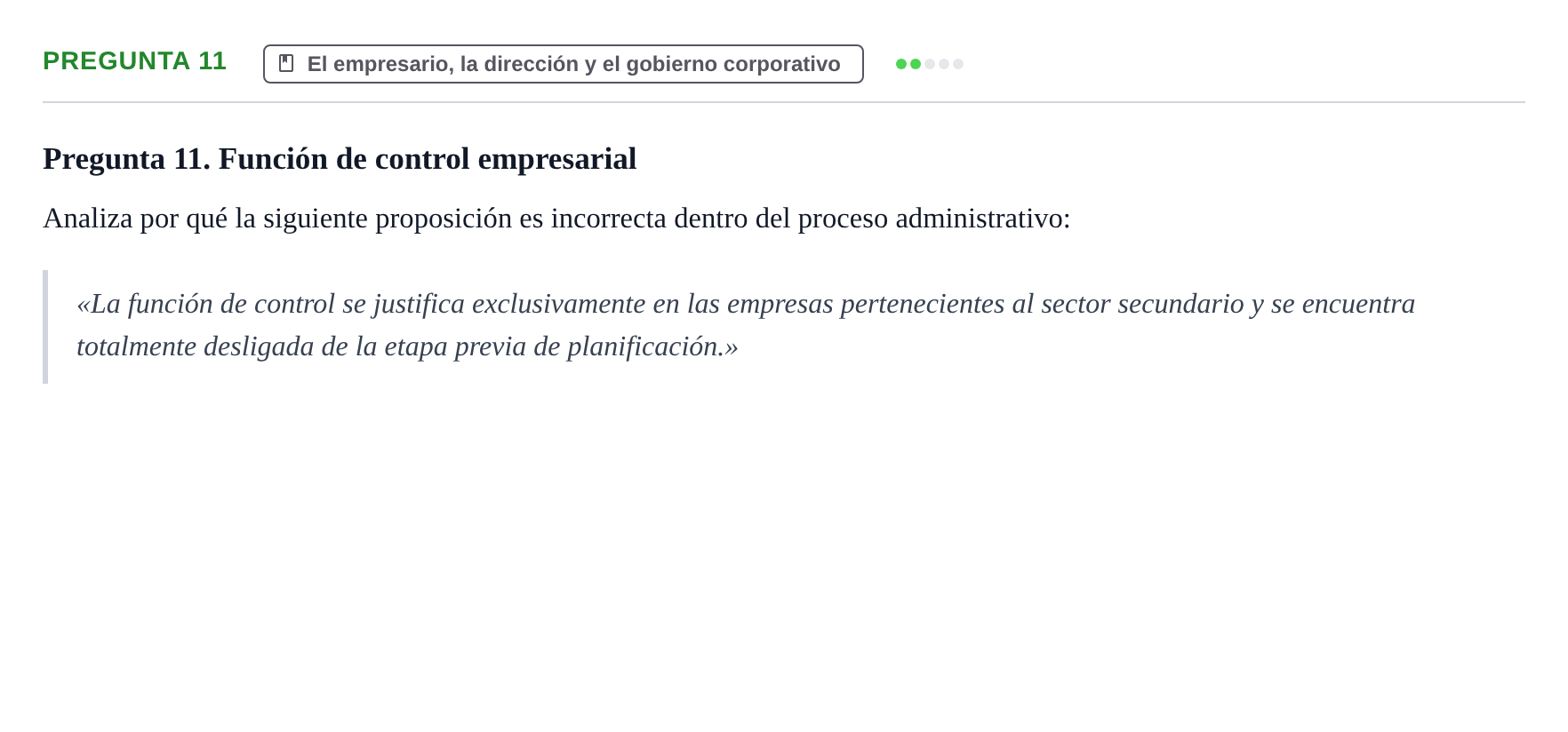 Enunciado: Pregunta 11