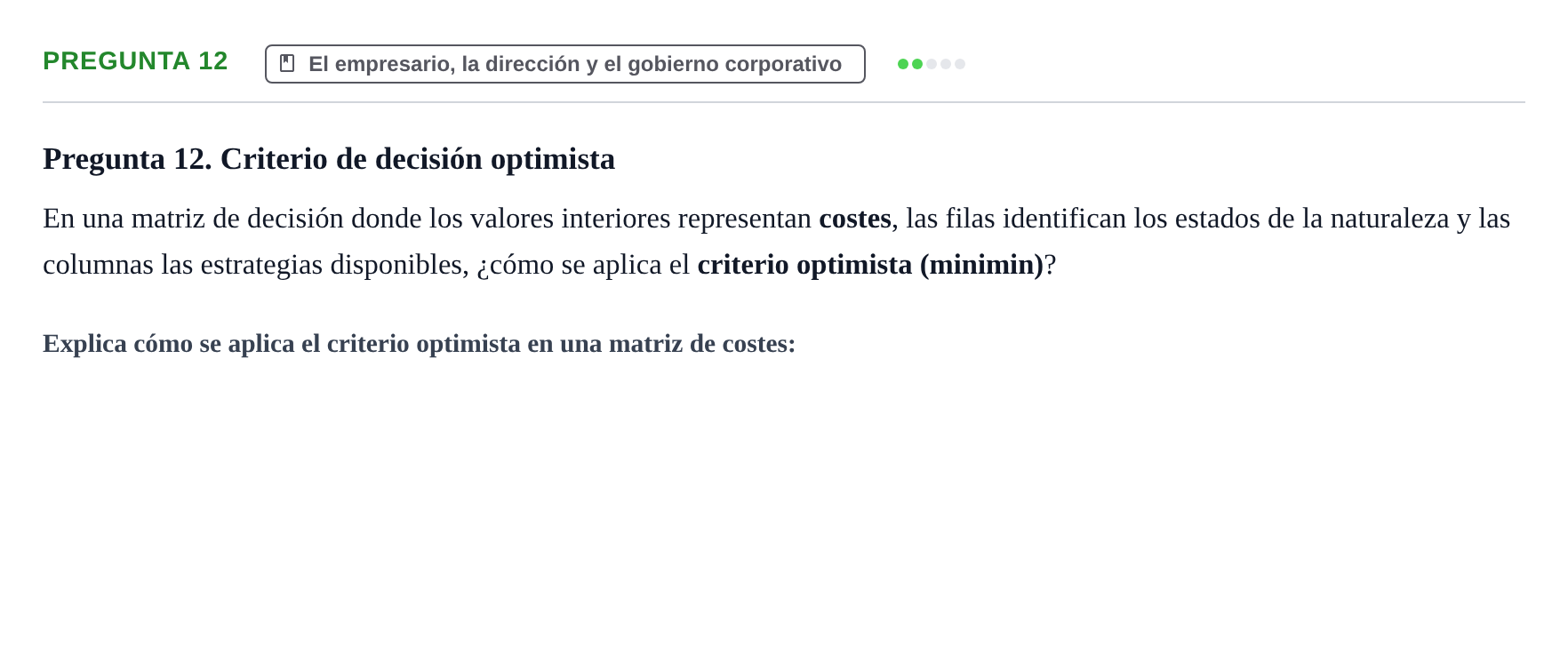 Enunciado: Pregunta 12