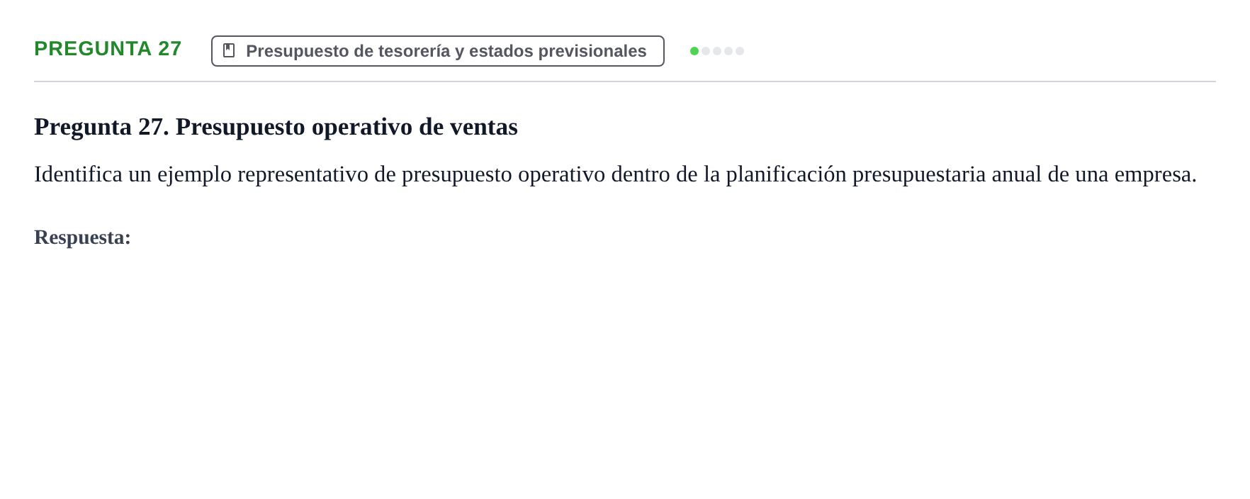 Enunciado: Pregunta 27
