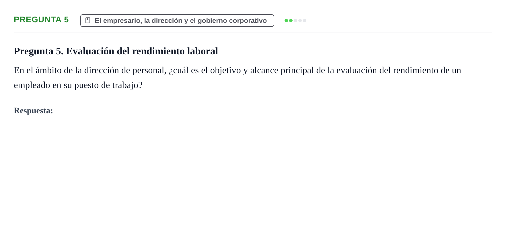 Enunciado: Pregunta 5