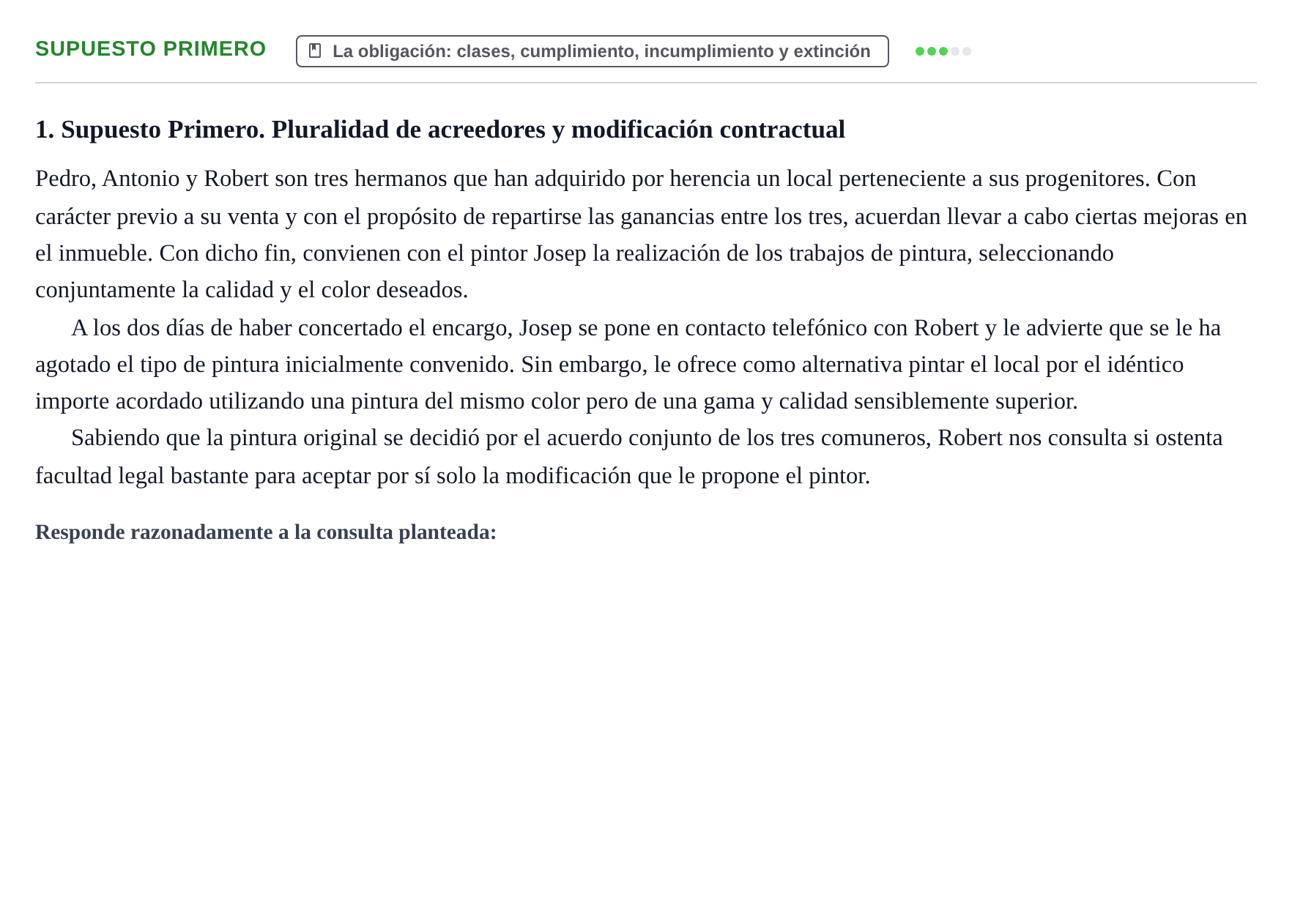 Enunciado: Supuesto Primero