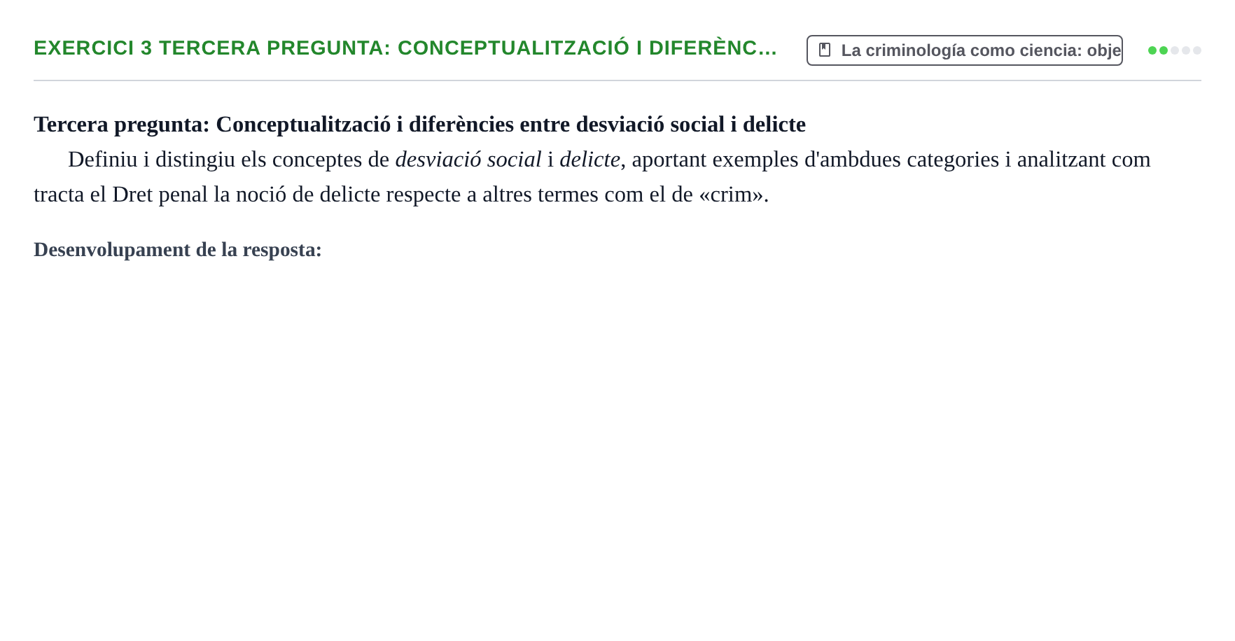 Enunciado: 3  Tercera pregunta: Conceptualització i diferènc…