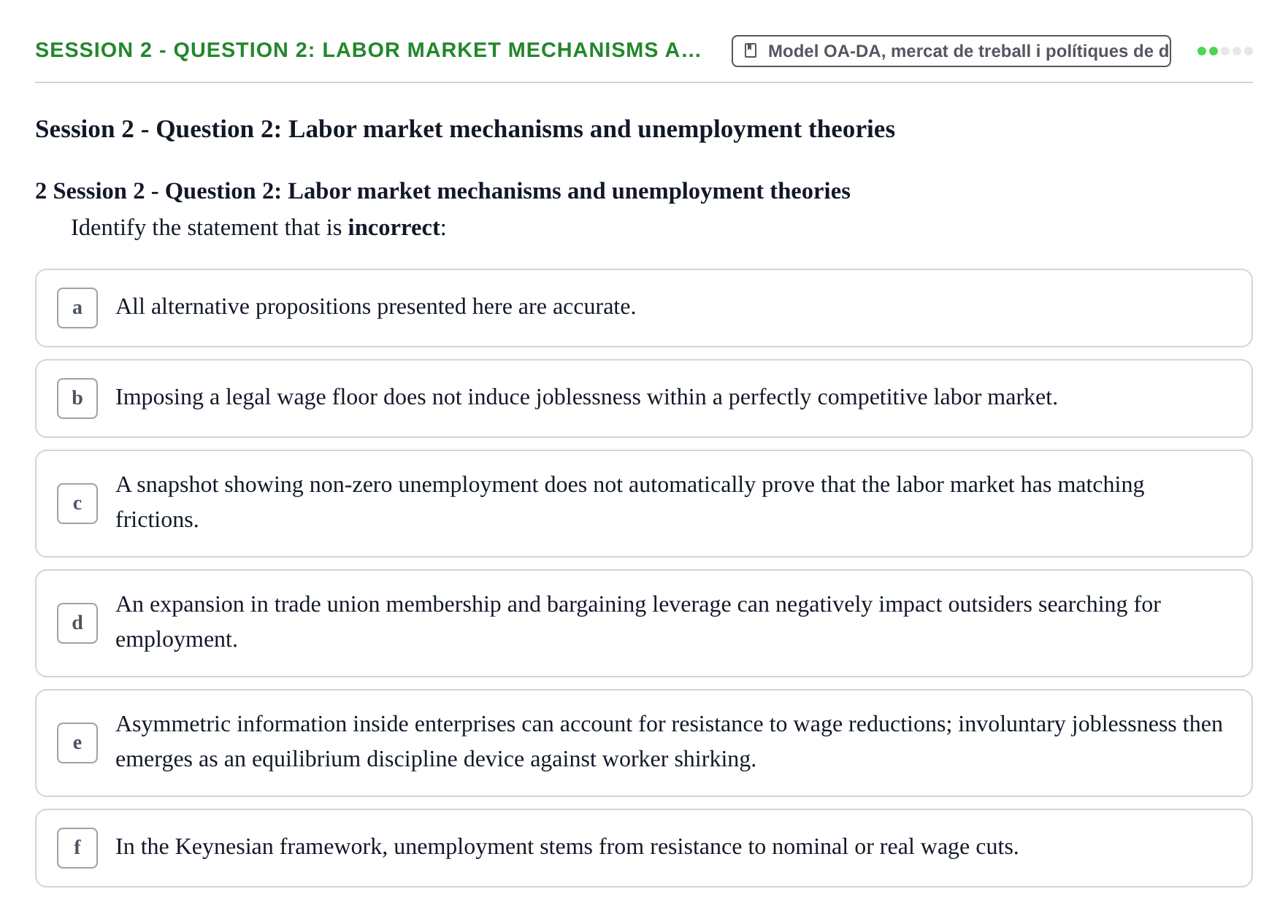 Enunciado: Session 2 - Question 2: Labor market mechanisms a…