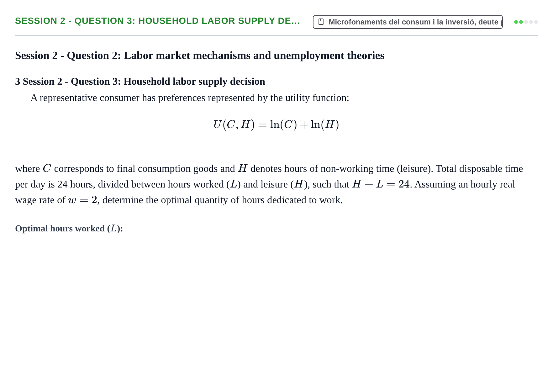 Enunciado: Session 2 - Question 3: Household labor supply de…