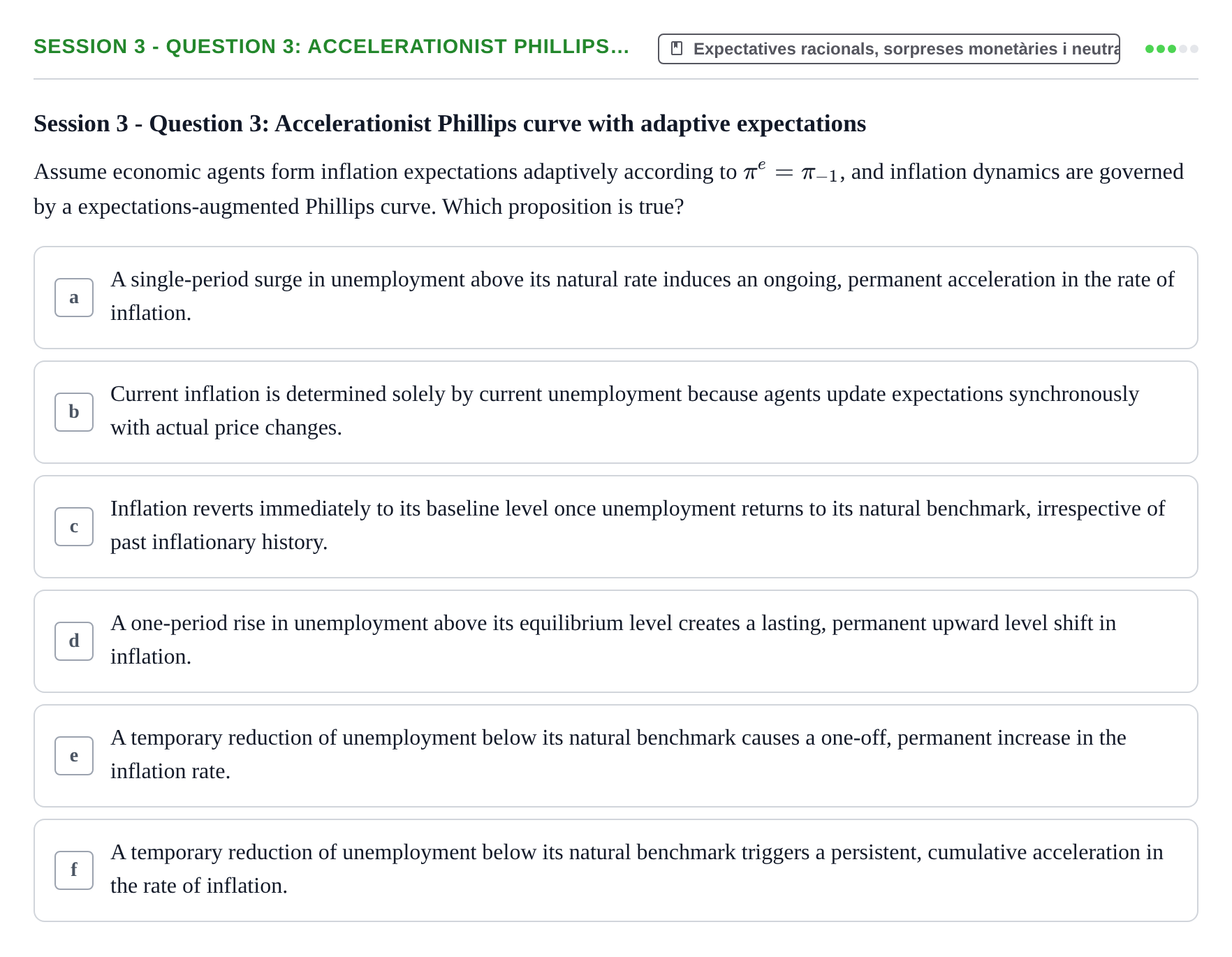 Enunciado: Session 3 - Question 3: Accelerationist Phillips…