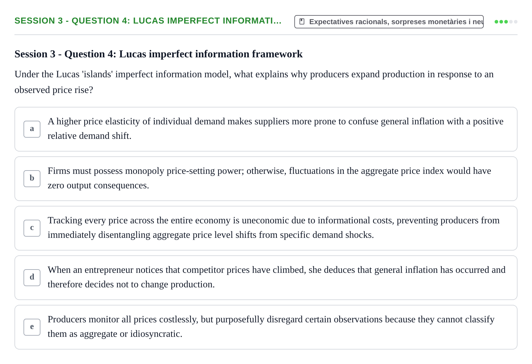 Enunciado: Session 3 - Question 4: Lucas imperfect informati…