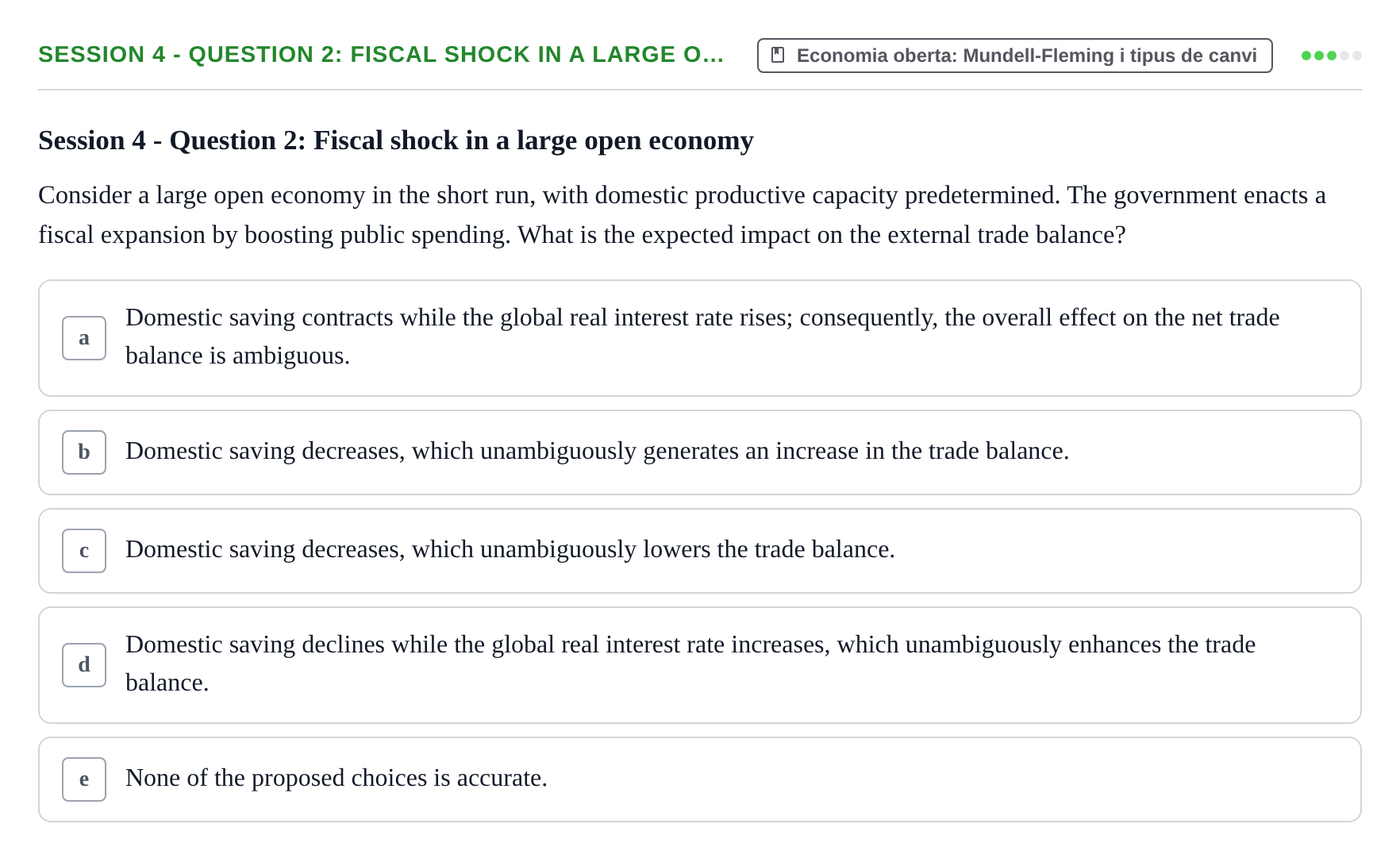 Enunciado: Session 4 - Question 2: Fiscal shock in a large o…