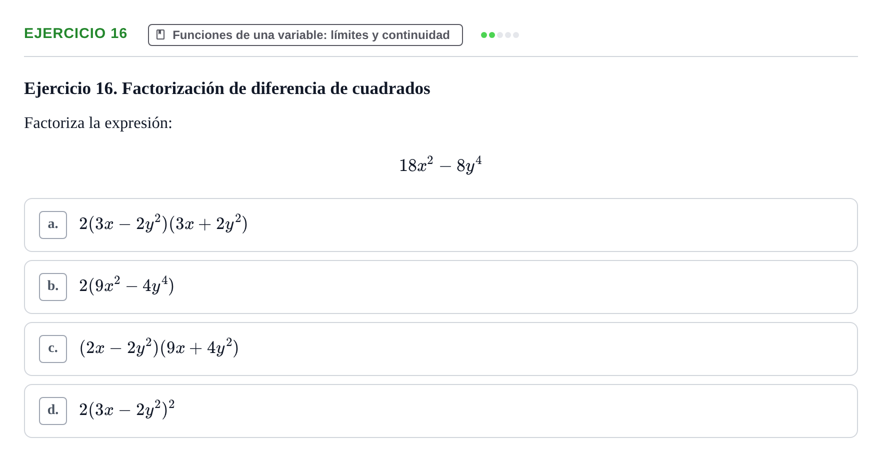 Enunciado: Ejercicio 16