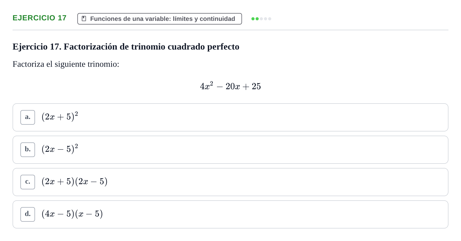 Enunciado: Ejercicio 17