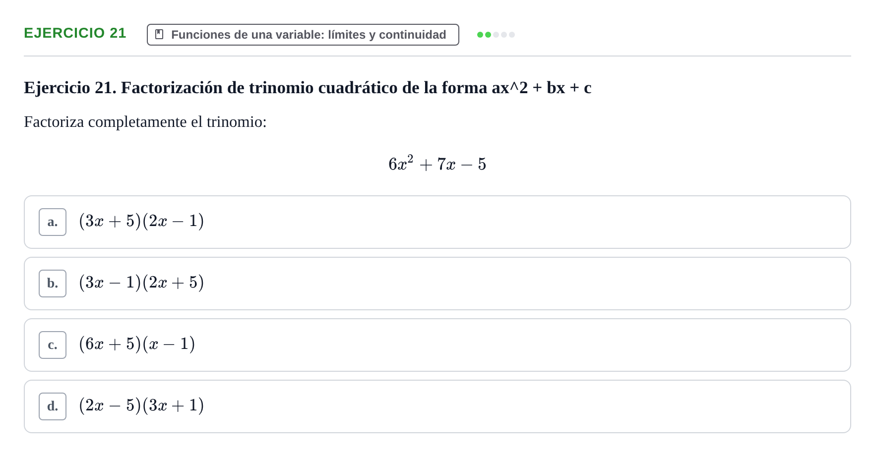 Enunciado: Ejercicio 21