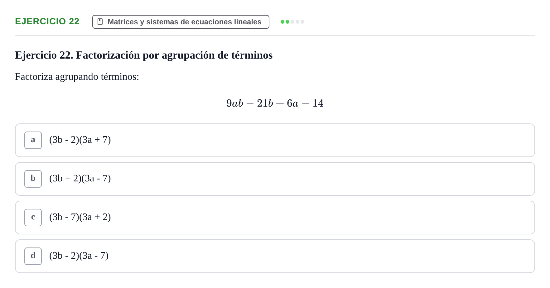 Enunciado: Ejercicio 22