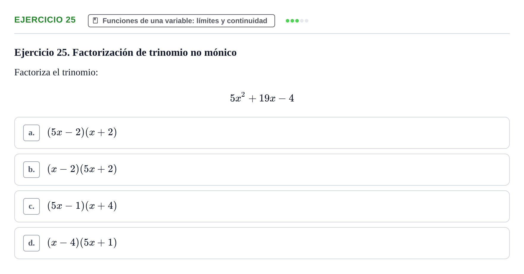 Enunciado: Ejercicio 25