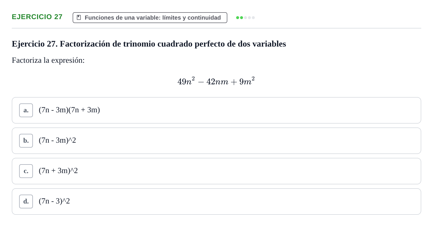 Enunciado: Ejercicio 27