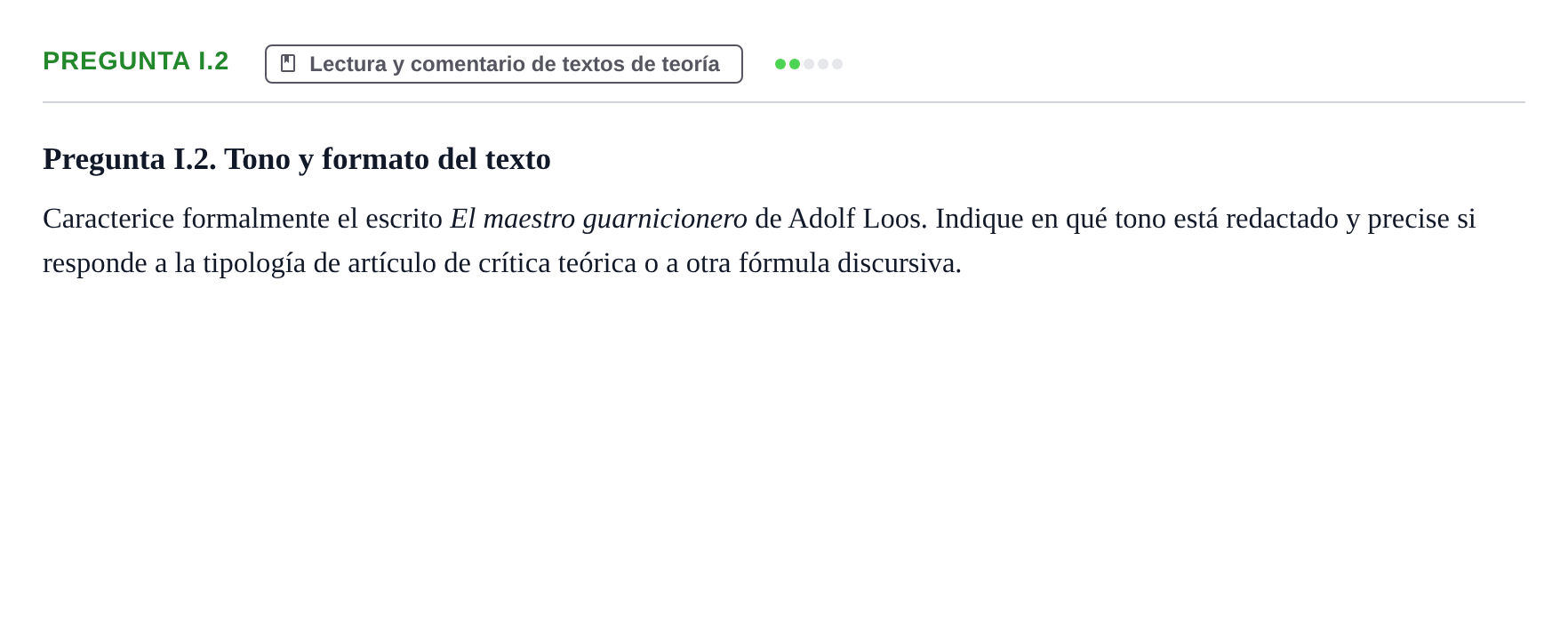 Enunciado: Pregunta I.2