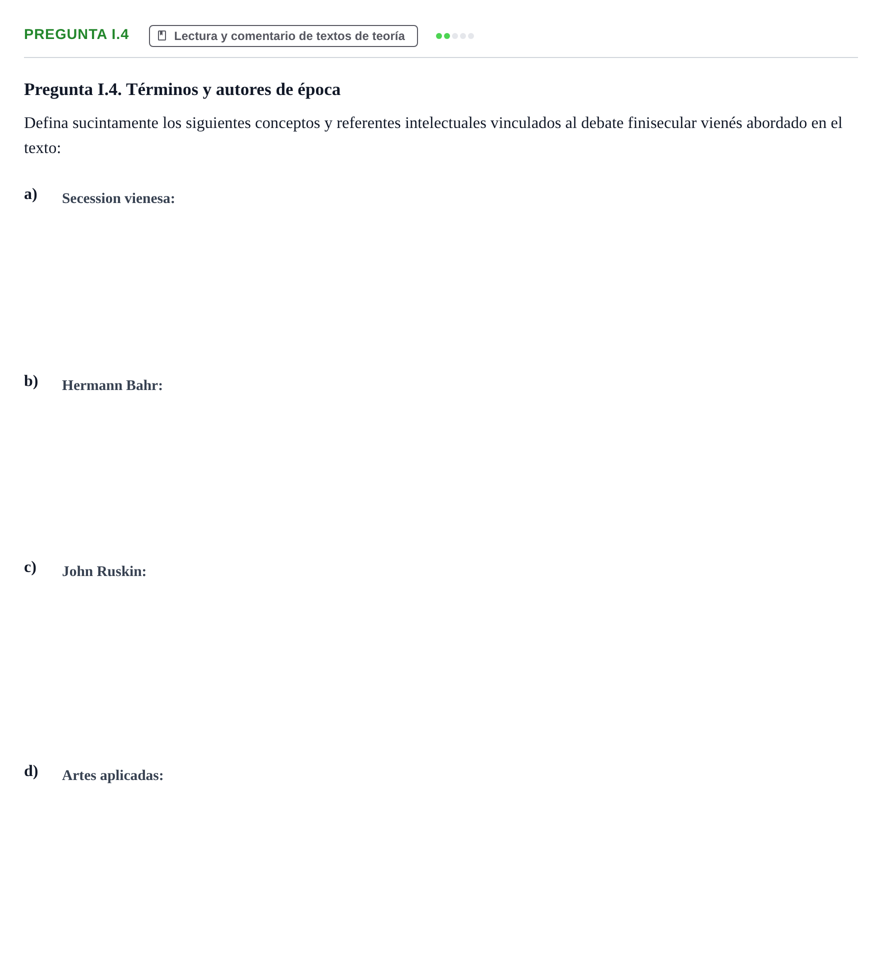 Enunciado: Pregunta I.4