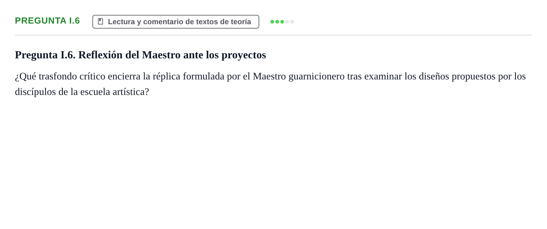 Enunciado: Pregunta I.6